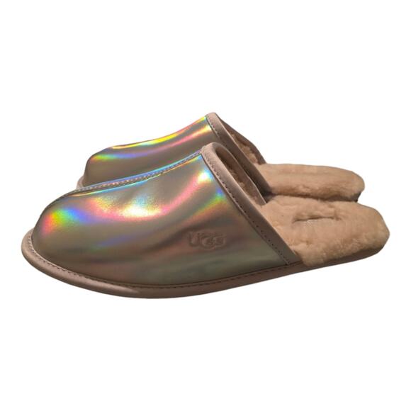 UGG PEARLE IRIDESCENT METALLIC Slides Sherpa Mules Slippers size 8‎ new - Picture 5 of 8
